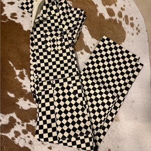 Roolee Black & White Checkerboard Jumpsuit